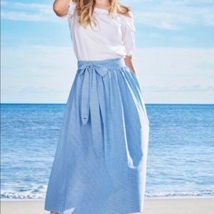 Vineyard Vines Striped blue maxi skirt w/ waist ti